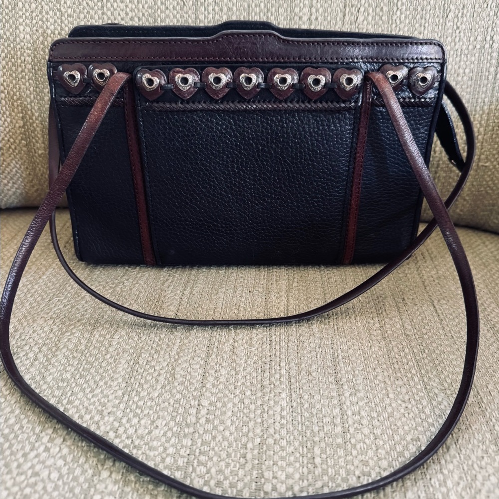 VINTAGE Brighton black pebble leather shoulder bag